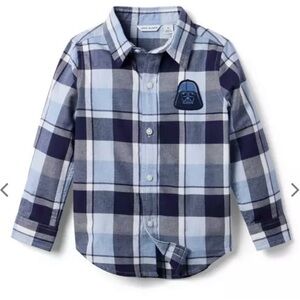 NWT- STAR WARS Plaid Flannel Shirt by Janie and Jack
